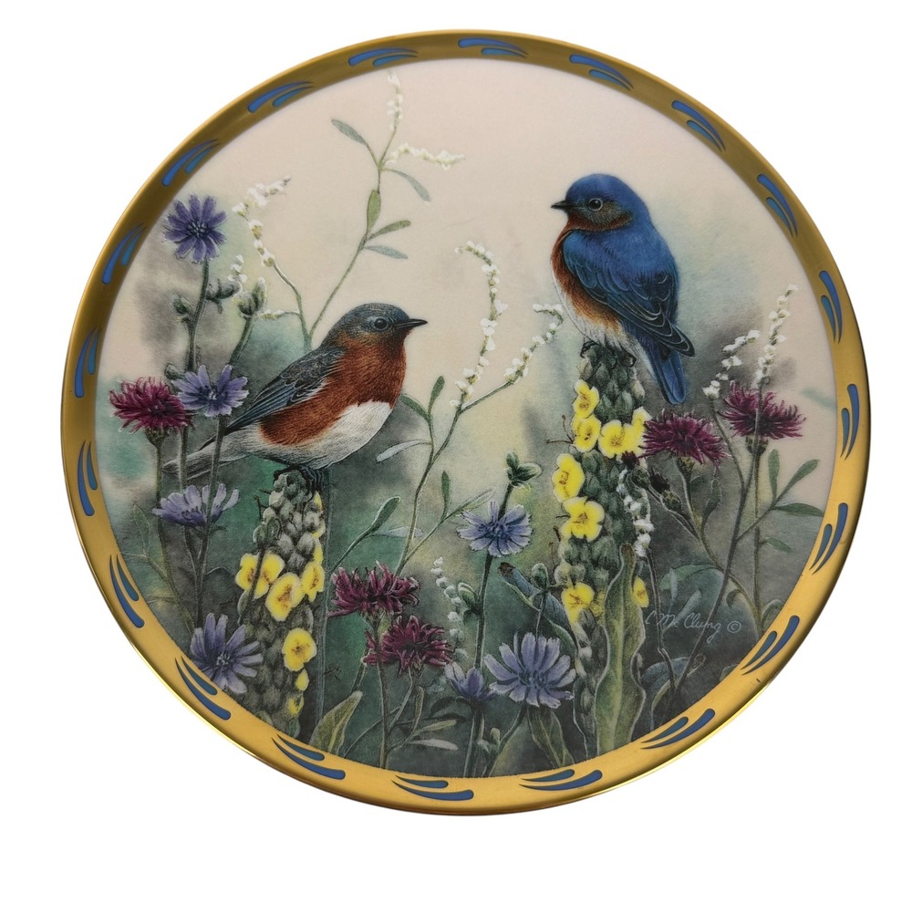 Lenox Summer Interlude Catherine McClung Natures Collage Bluebird Plate 1992